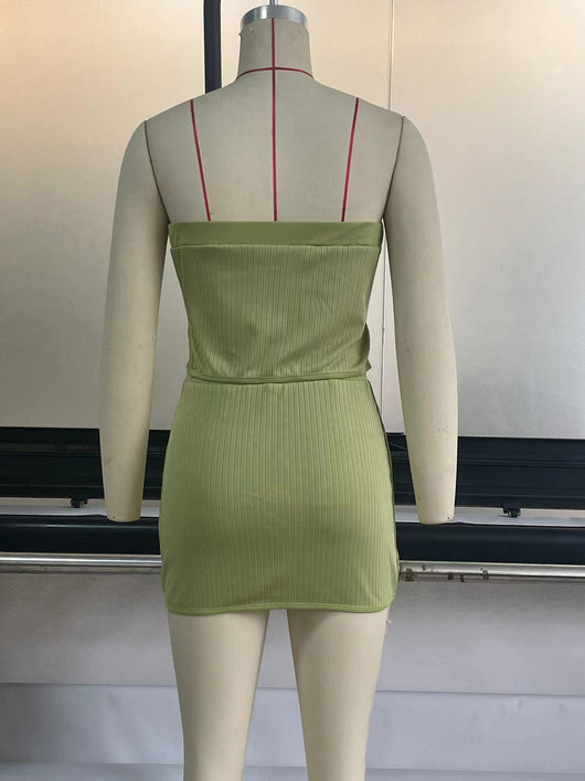 Conjunto Falda y Top Tubo Tejido con Diseño Irregular - Image 50