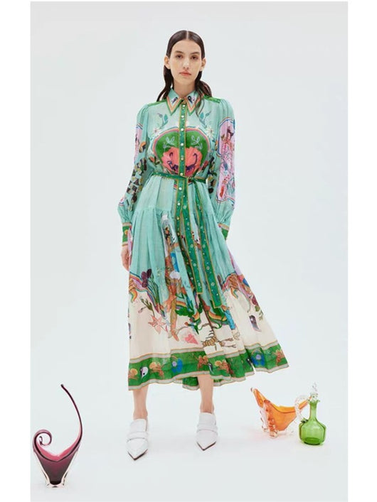 Vestido Largo Elegante Personalizado con Cuello Camisero - Image 13