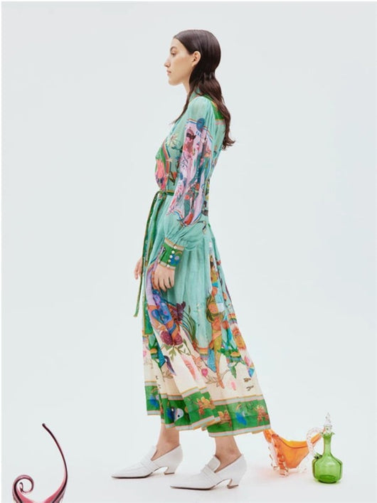 Vestido Largo Elegante Personalizado con Cuello Camisero - Image 16