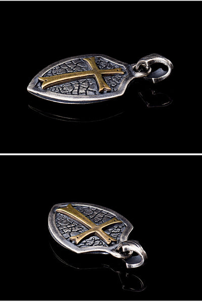 Collar Colgante Escudo Cruz Plata S925 - Estilo Gótico Minimalista - Image 16