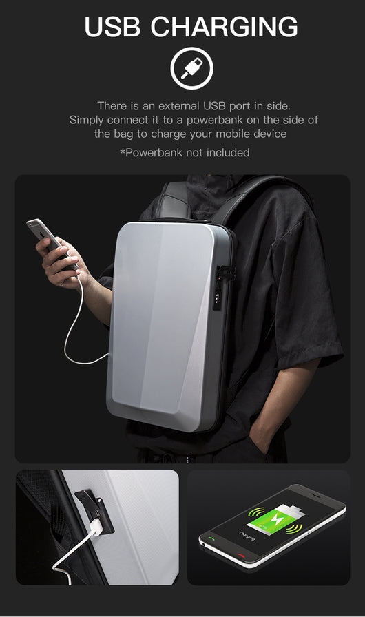 Mochila Ejecutiva Impermeable con Compartimento para Laptop - Diseño Profesional en Carcasa Rígida - Image 22