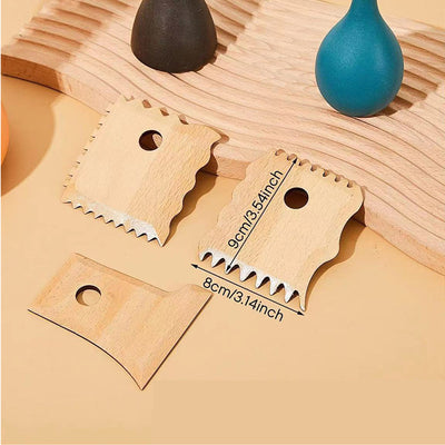 Set de 7 Herramientas de Cerámica con Mango de Madera - Cuchillos Esqueleto para Alfarería - Image 10