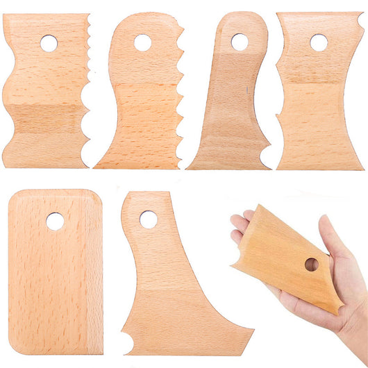 Set de 7 Herramientas de Cerámica con Mango de Madera - Cuchillos Esqueleto para Alfarería - Image 13