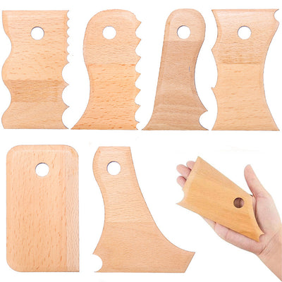Set de 7 Herramientas de Cerámica con Mango de Madera - Cuchillos Esqueleto para Alfarería - Image 14