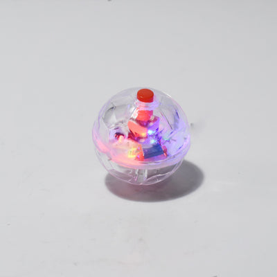 Luminous transparent plastic cat ball mouse toy with flashing multi-color LED lights, shown on a plush dog. - Image 6