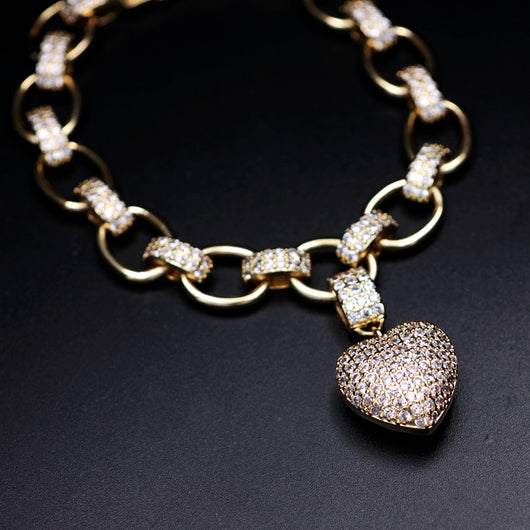 Conjunto de Collar y Pulsera Corazón con Micro Incrustaciones - Image 15