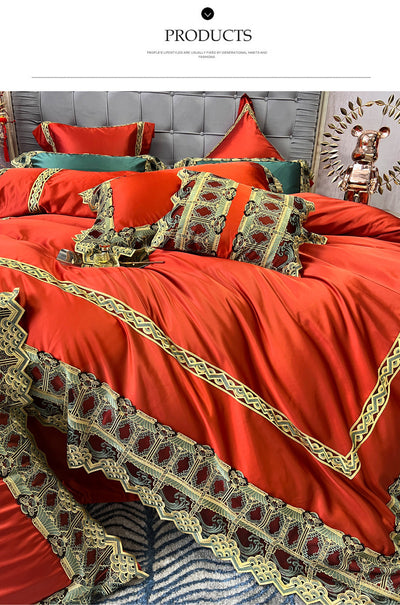 Juego de Cama Brocado Sedoso de Lujo - 4 Piezas Premium - Image 47