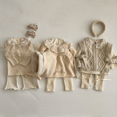 Blusa Infantil de Algodón Grueso con Cuello de Encaje - Image 27
