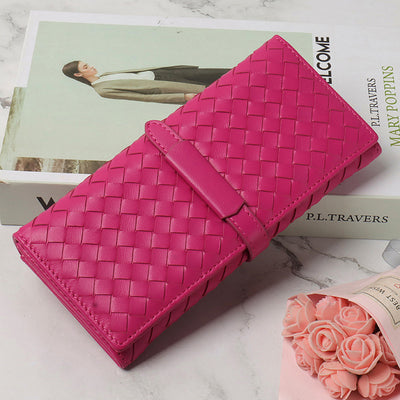 Billetera de Cuero Tejido Plegable Estilo Coreano - Image 11