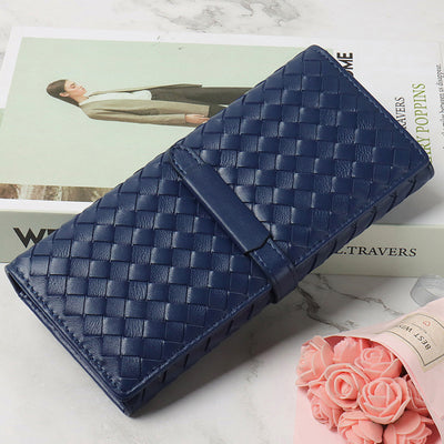Billetera de Cuero Tejido Plegable Estilo Coreano - Image 15