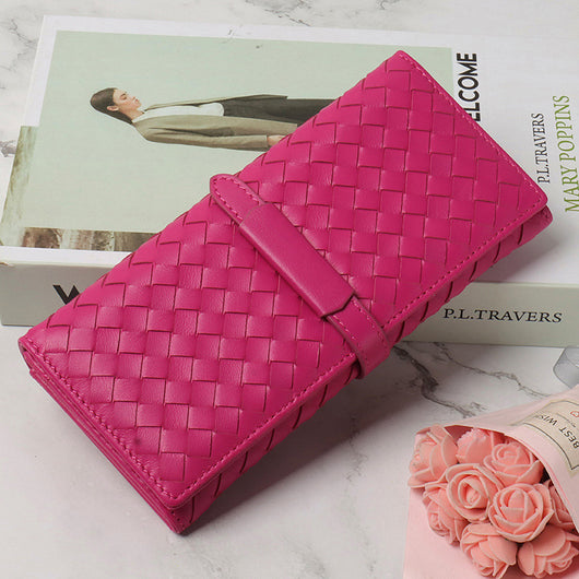 Billetera de Cuero Tejido Plegable Estilo Coreano - Image 17