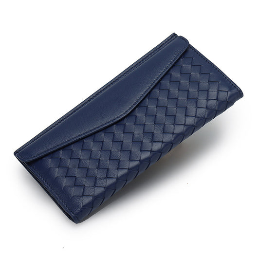 Billetera de Cuero Tejido Plegable Estilo Coreano - Image 20