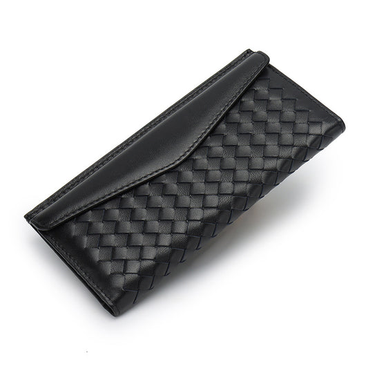 Billetera de Cuero Tejido Plegable Estilo Coreano - Image 21