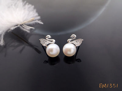 Aretes de Plata S925 con Perla de Agua Dulce Diseño Cisne - Image 13