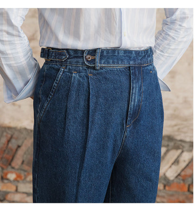 Jeans Clásicos de Cintura Alta para Hombre en Algodón Puro - Image 22