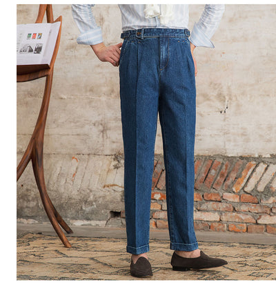 Jeans Clásicos de Cintura Alta para Hombre en Algodón Puro - Image 28