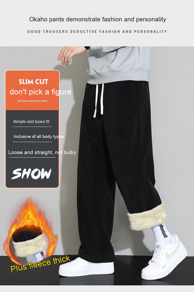 Pantalones Casuales de Cachemira para Hombre - Corte Recto y Pierna Ancha - Image 21