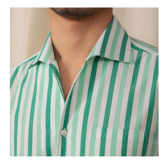 Camisa de Algodón a Rayas para Hombre - Estilo Business Casual - Image 24