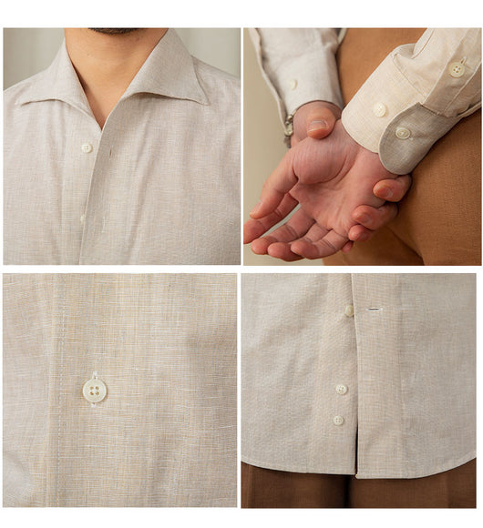 Camisa Casual Hombre Algodón y Lino Transpirable - Image 14