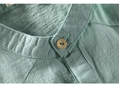 Camisa Suelta Estilo Chino de Algodón y Lino con Cuello Mao - Image 15
