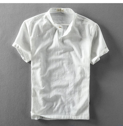 Camisa Suelta Estilo Chino de Algodón y Lino con Cuello Mao - Image 17