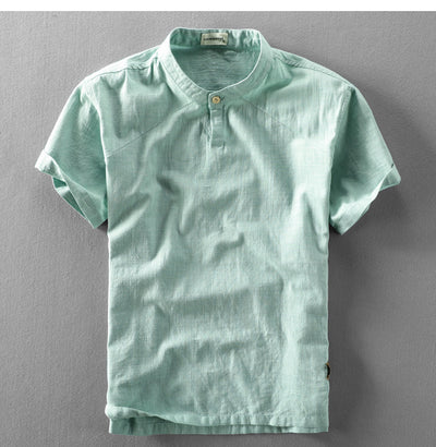 Camisa Suelta Estilo Chino de Algodón y Lino con Cuello Mao - Image 18