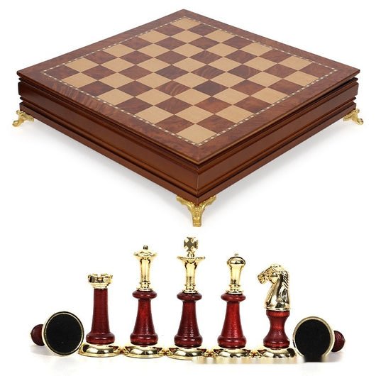 Ajedrez de Madera Maciza con Almacenamiento en Metal Luxe - Image 13