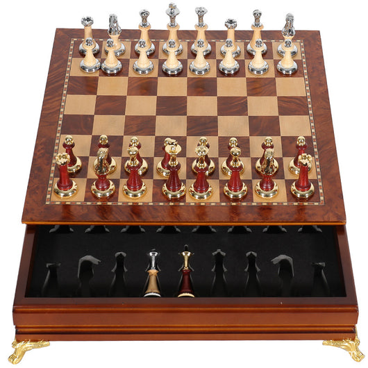 Ajedrez de Madera Maciza con Almacenamiento en Metal Luxe - Image 14