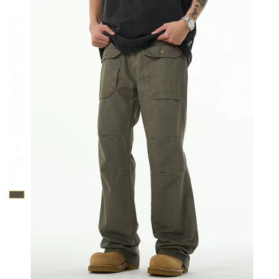 Pantalón Overol Holgado Gris Verdoso para Hombre - Estilo Casual Versátil - Image 2