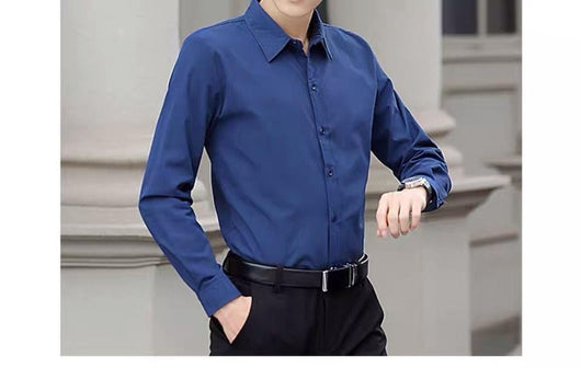 Camisa Blanca Manga Larga Slim Fit para Hombre - Versátil y Elegante - Image 27