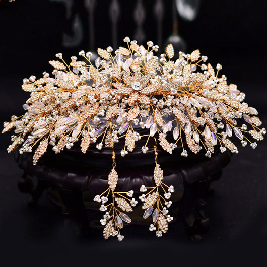 Accesorios para el Cabello Dorados de Lujo para Novias - Image 13