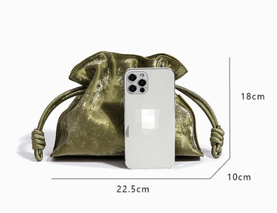 Bolsa de la Suerte con Cordón de Satén y Cuero Genuino - Image 23