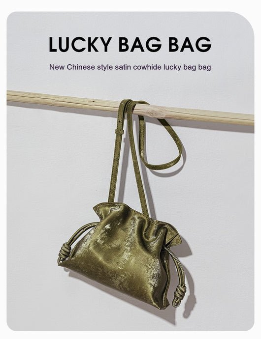 Bolsa de la Suerte con Cordón de Satén y Cuero Genuino - Image 28