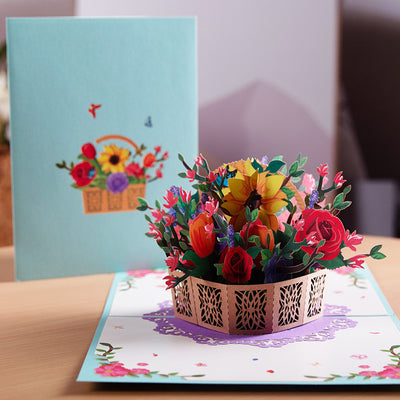 Tarjeta Pop-Up 3D Ramo de Flores - Regalo Especial para Mamá, Aniversario e Invitaciones - Image 13