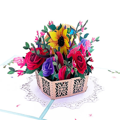 Tarjeta Pop-Up 3D Ramo de Flores - Regalo Especial para Mamá, Aniversario e Invitaciones - Image 18