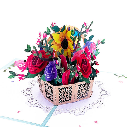 Tarjeta Pop-Up 3D Ramo de Flores - Regalo Especial para Mamá, Aniversario e Invitaciones - Image 18