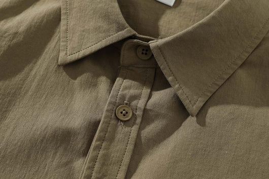 Camisa Suelta de Solapa con Combinación de Colores - Estilo Japonés Verano - Image 31