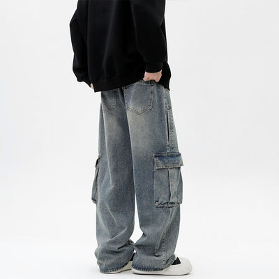 Pantalones Rectos Anchos Estilo Retro para Hombre - Image 13