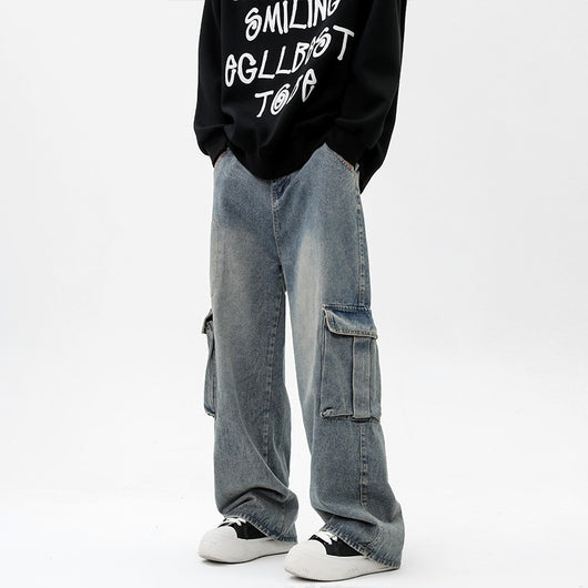Pantalones Rectos Anchos Estilo Retro para Hombre - Image 16