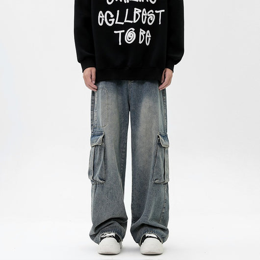 Pantalones Rectos Anchos Estilo Retro para Hombre - Image 17