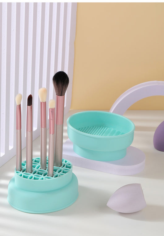 Organizador y Secador de Brochas de Maquillaje con Cuenca de Limpieza - Image 22