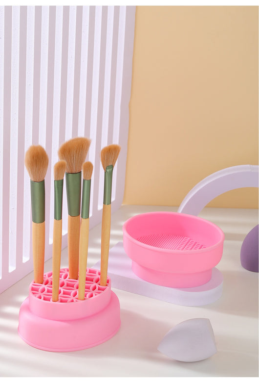 Organizador y Secador de Brochas de Maquillaje con Cuenca de Limpieza - Image 26