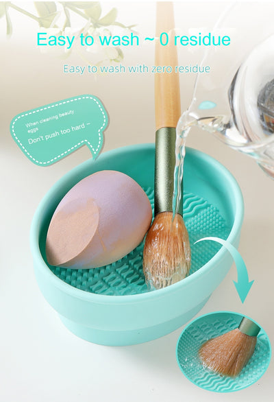 Organizador y Secador de Brochas de Maquillaje con Cuenca de Limpieza - Image 33