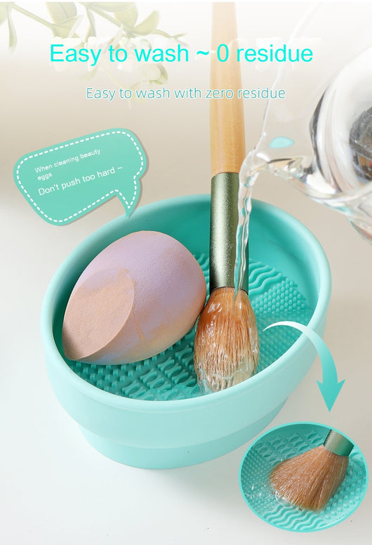 Organizador y Secador de Brochas de Maquillaje con Cuenca de Limpieza - Image 33