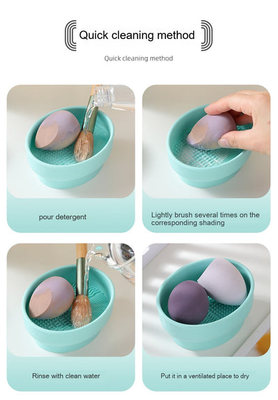 Organizador y Secador de Brochas de Maquillaje con Cuenca de Limpieza - Image 34