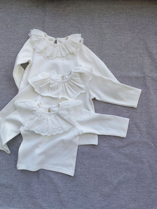 Blusa de Cuello Volante Solapa Ancha - Corte Clásico - Image 10