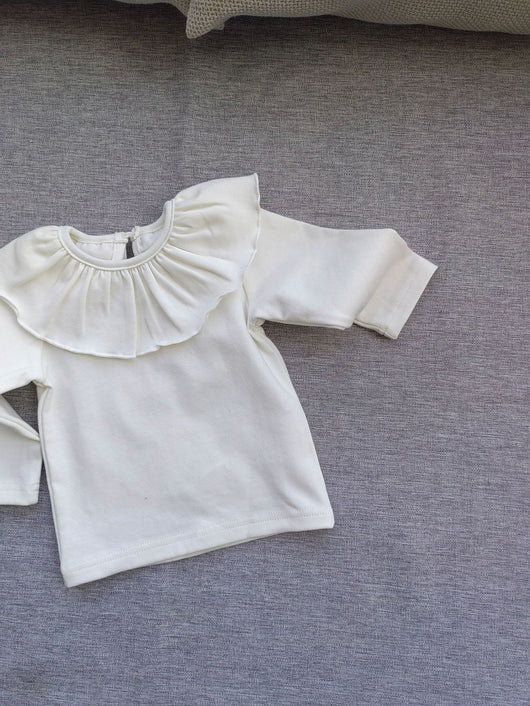 Blusa de Cuello Volante Solapa Ancha - Corte Clásico - Image 12