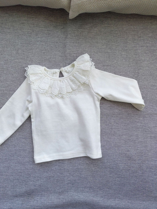 Blusa de Cuello Volante Solapa Ancha - Corte Clásico - Image 13
