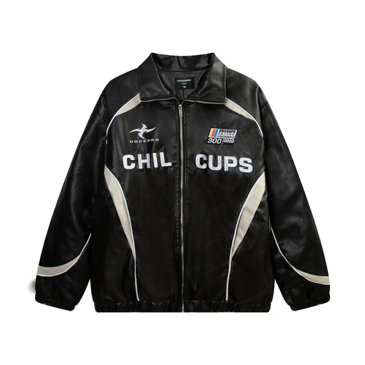 Chaqueta de Cuero PU Bordada para Motociclista - Diseño Holgado Americano - Image 24