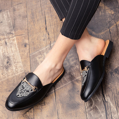 Pantuflas de Cuero Cerradas con Bordado - Zapatos Casuales de Moda para Hombre - Image 24